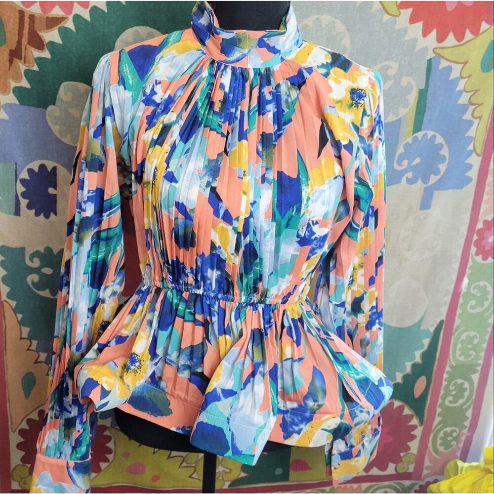 Beulah Blouse Small Colorful Designer Reg 295